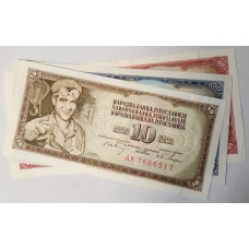 YUGOSLAVIA 1968-1986 . TEN 10 - ONE HUNDRED 100 DINARA BANKNOTES